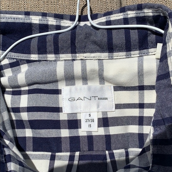 Can't Rugger blue and white plaid Oxford shirt - Picture 3 of 4